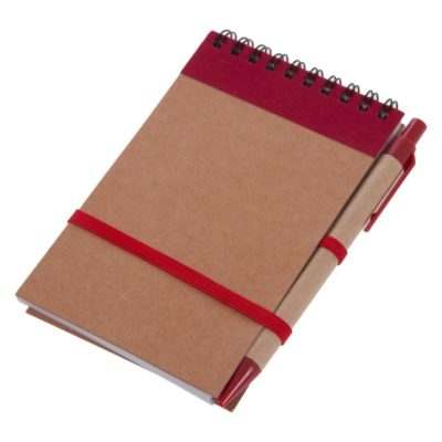Notatnik z długopisem, czerwony, formatu a6