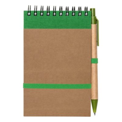 Notatnik z długopisem, zielony, formatu a6