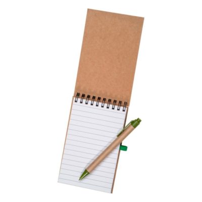Notatnik z długopisem, zielony, formatu a6