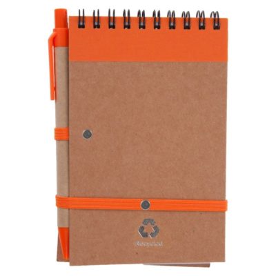 Notatnik z długopisem, pomarańczowy, formatu a6